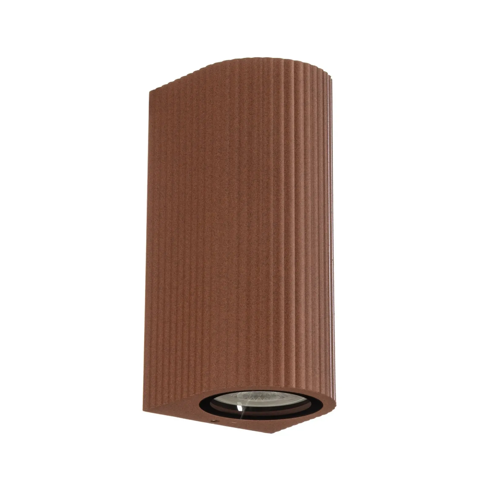 Aplique de exterior Lindby Aluvo, óxido, 16 cm, IP65, estriado