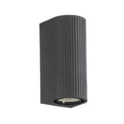 Aplique de exterior Lindby Aluvo, antracita, 16 cm, IP65 Riffel