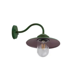 Aplique de exterior Lindby Bilma, verde, cristal, 29 cm de altura