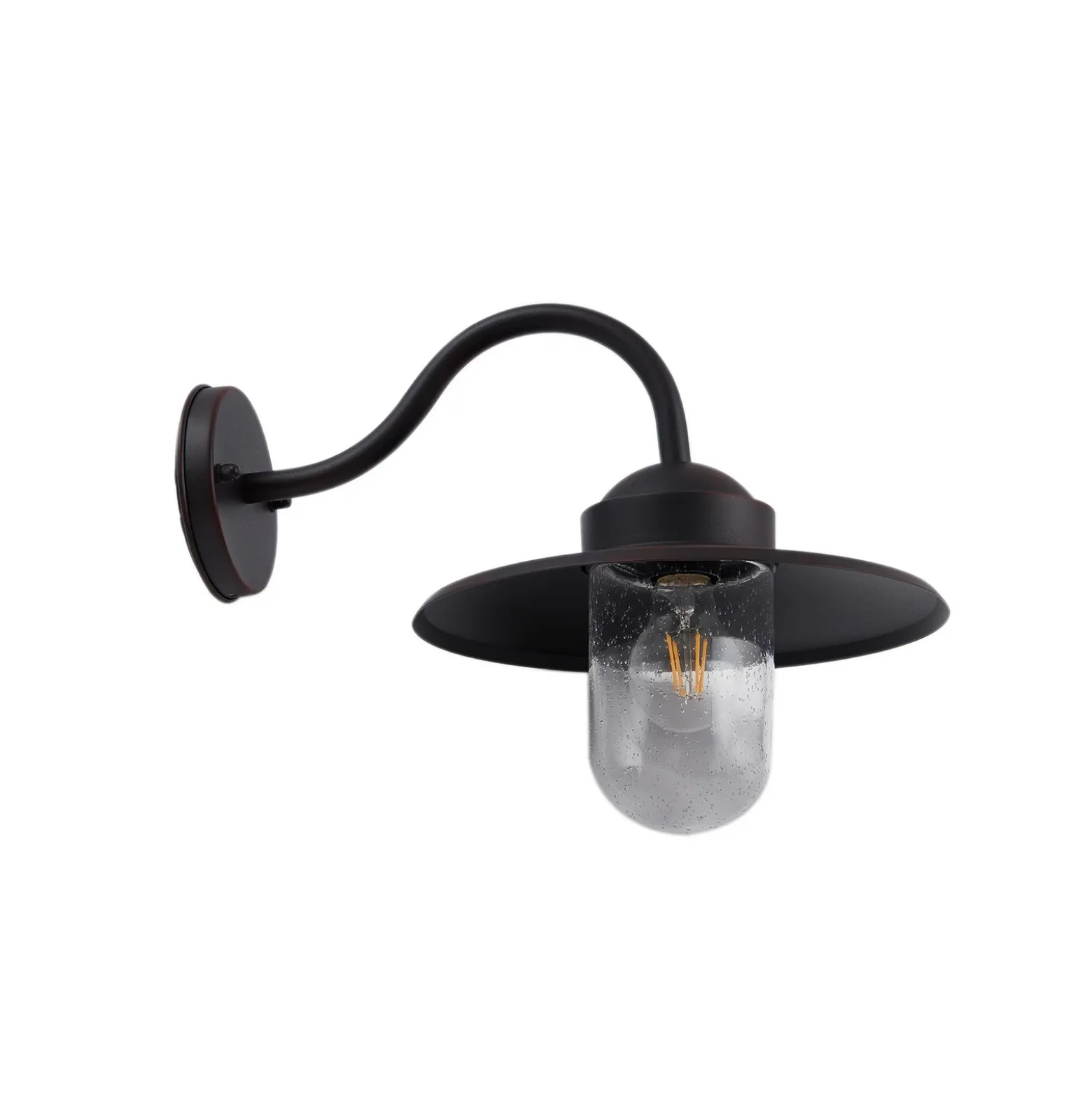 Aplique de exterior Lindby Bilma, color óxido, cristal, 29 cm
