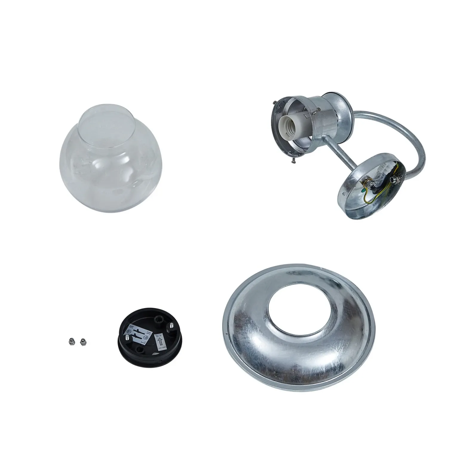 Aplique de exterior Lindby Celinor, plateada, acero, E27