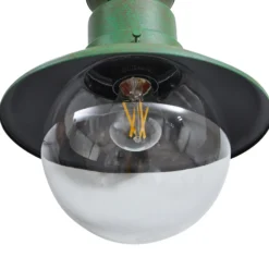 Aplique de exterior Lindby Celinor, verde, acero, Ø 15 cm