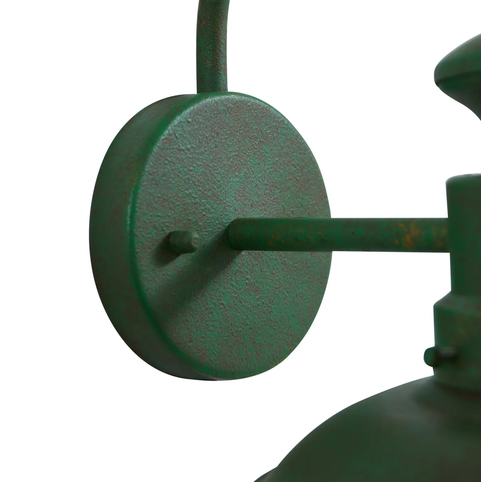 Aplique de exterior Lindby Celinor, verde, acero, Ø 15 cm