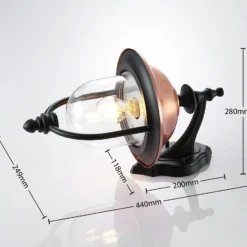 Aplique de exterior Lindby Clint, cobre, luz hacia abajo, IP44