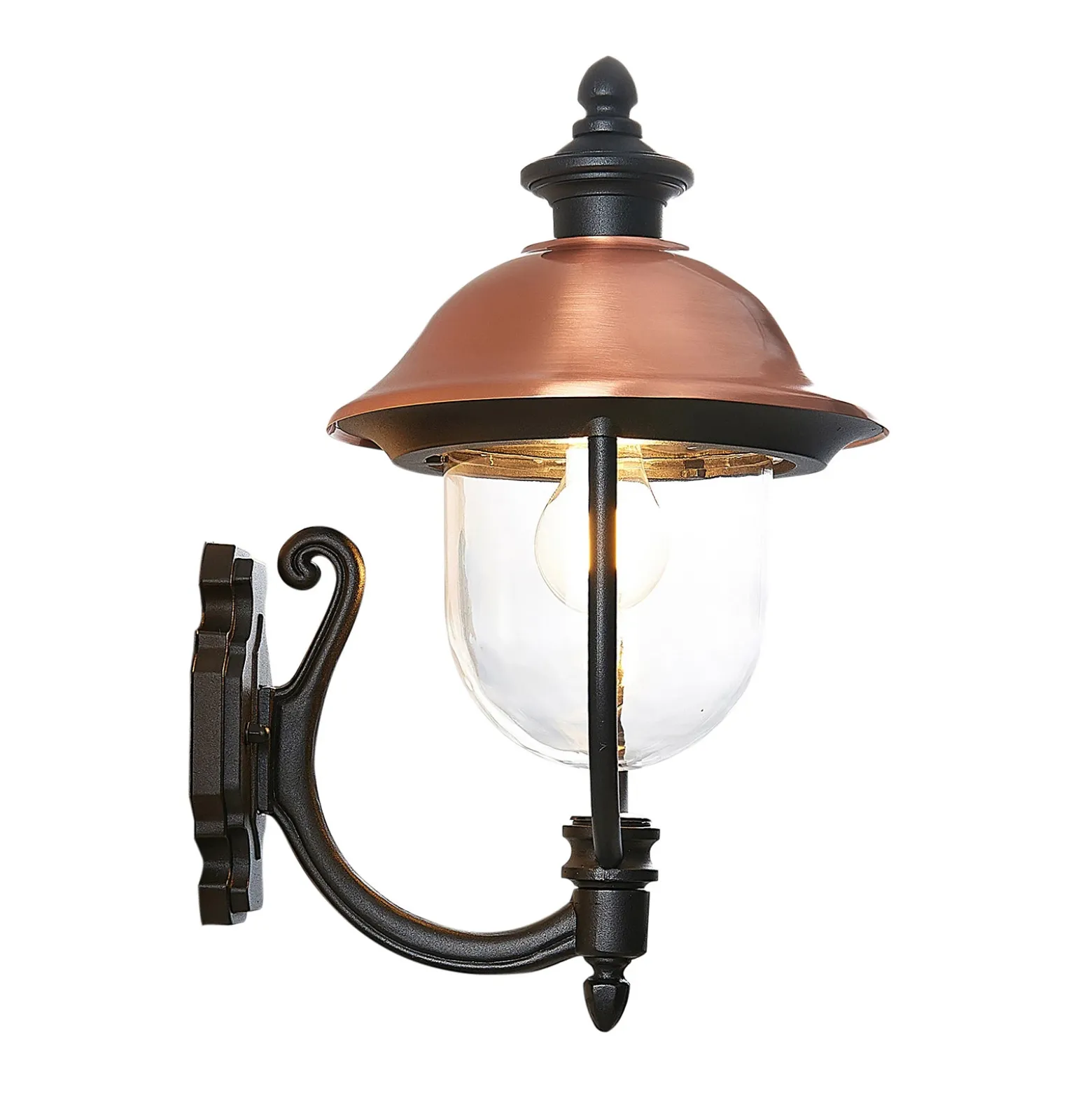Aplique de exterior Lindby Clint, cobre, montaje en superficie, resistente al