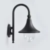 Aplique de exterior Lindby Daphne, negro antiguo, metal, E27