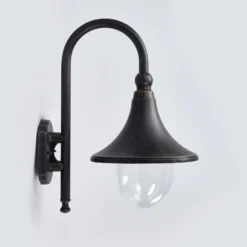 Aplique de exterior Lindby Daphne, negro antiguo, metal, E27