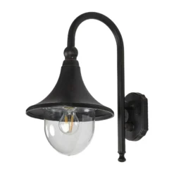 Aplique de exterior Lindby Daphne, negro antiguo, metal, E27