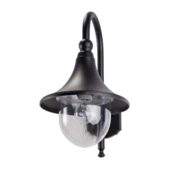 Aplique de exterior Lindby Daphne, negra, metal, E27