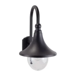 Aplique de exterior Lindby Daphne, negra, metal, E27