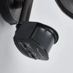 Aplique de exterior Lindby Daphne, negro antiguo, con sensor, E27