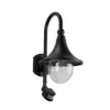 Aplique de exterior Lindby Daphne, negra, con sensor, de metal, E27