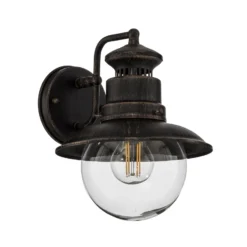 Aplique de exterior Lindby Eddie, color óxido, metal, IP44, E27