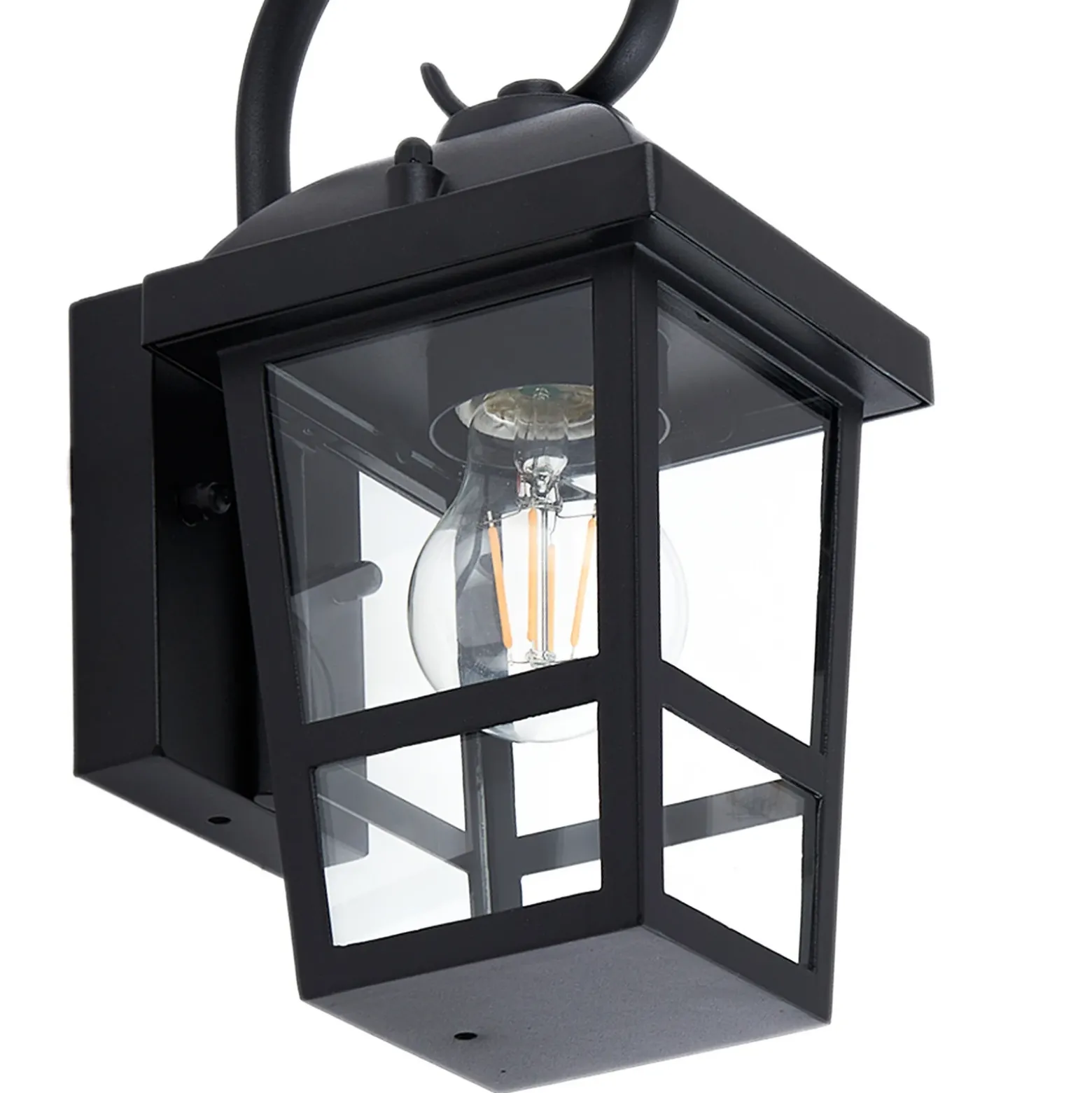 Aplique de exterior Lindby Eloane, negra, acero inoxidable, 29 cm