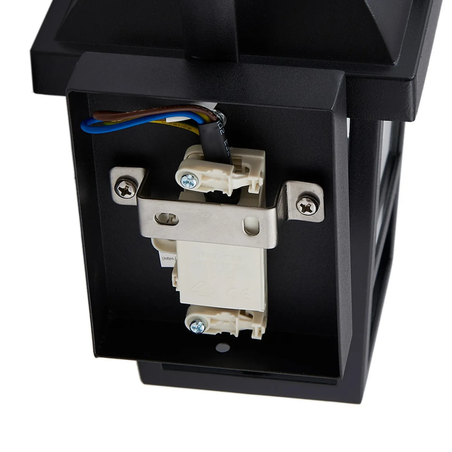 Aplique de exterior Lindby Eloane, negra, acero inoxidable, 29 cm