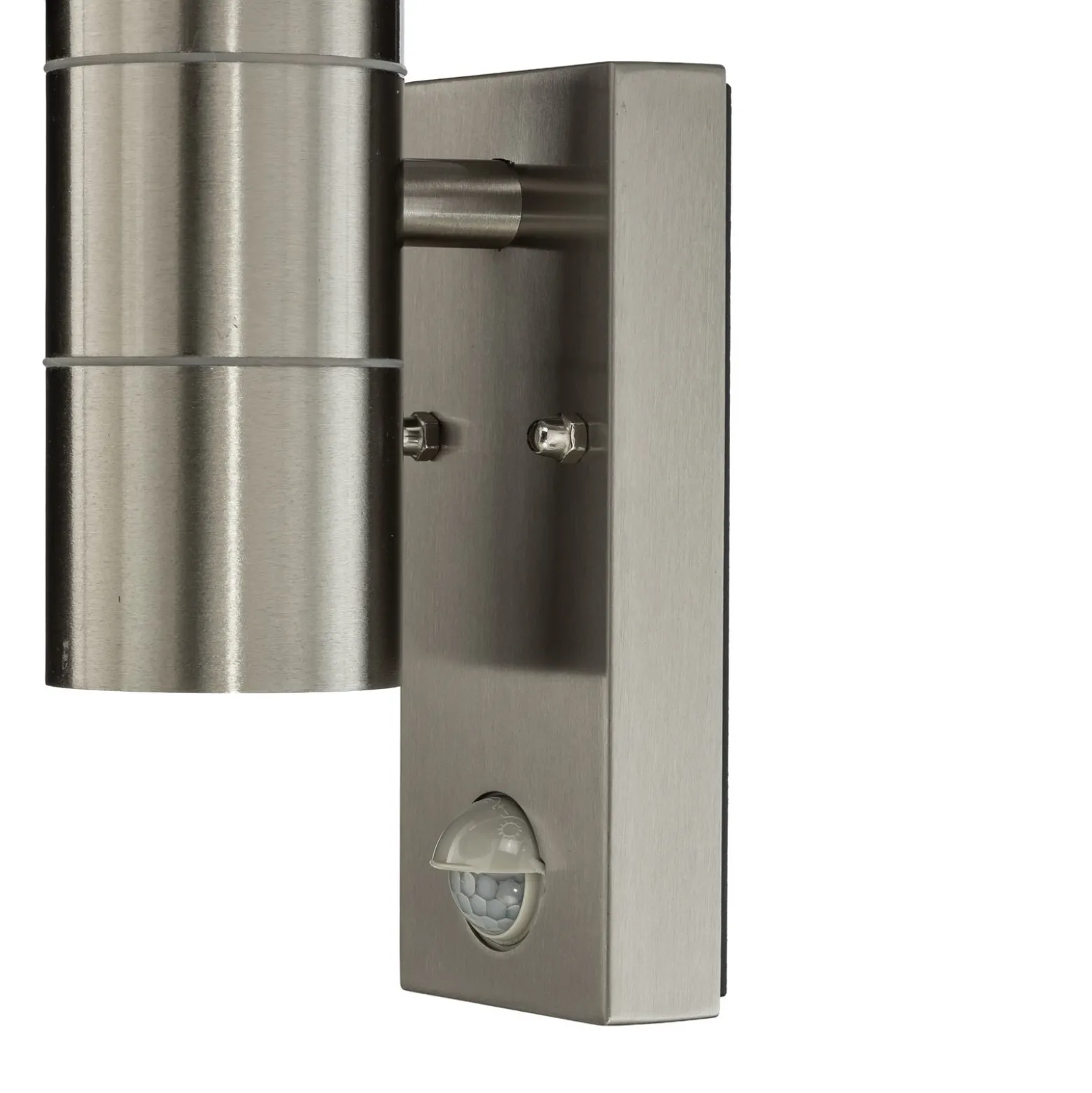 Aplique de exterior Lindby Eyrin, altura 22 cm, acero inoxidable, sensor
