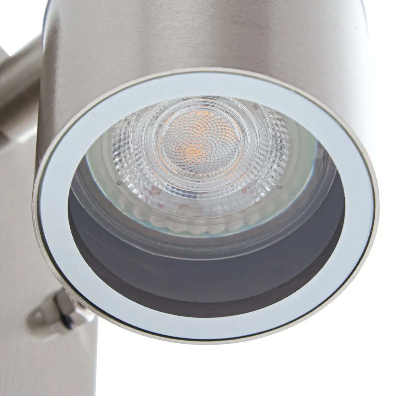 Aplique de exterior Lindby Eyrin, altura 22 cm, acero inoxidable, sensor