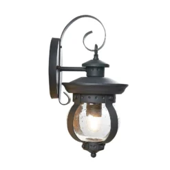 Aplique de exterior Lindby Farley, 40 cm, gris oscuro, IP44, E27