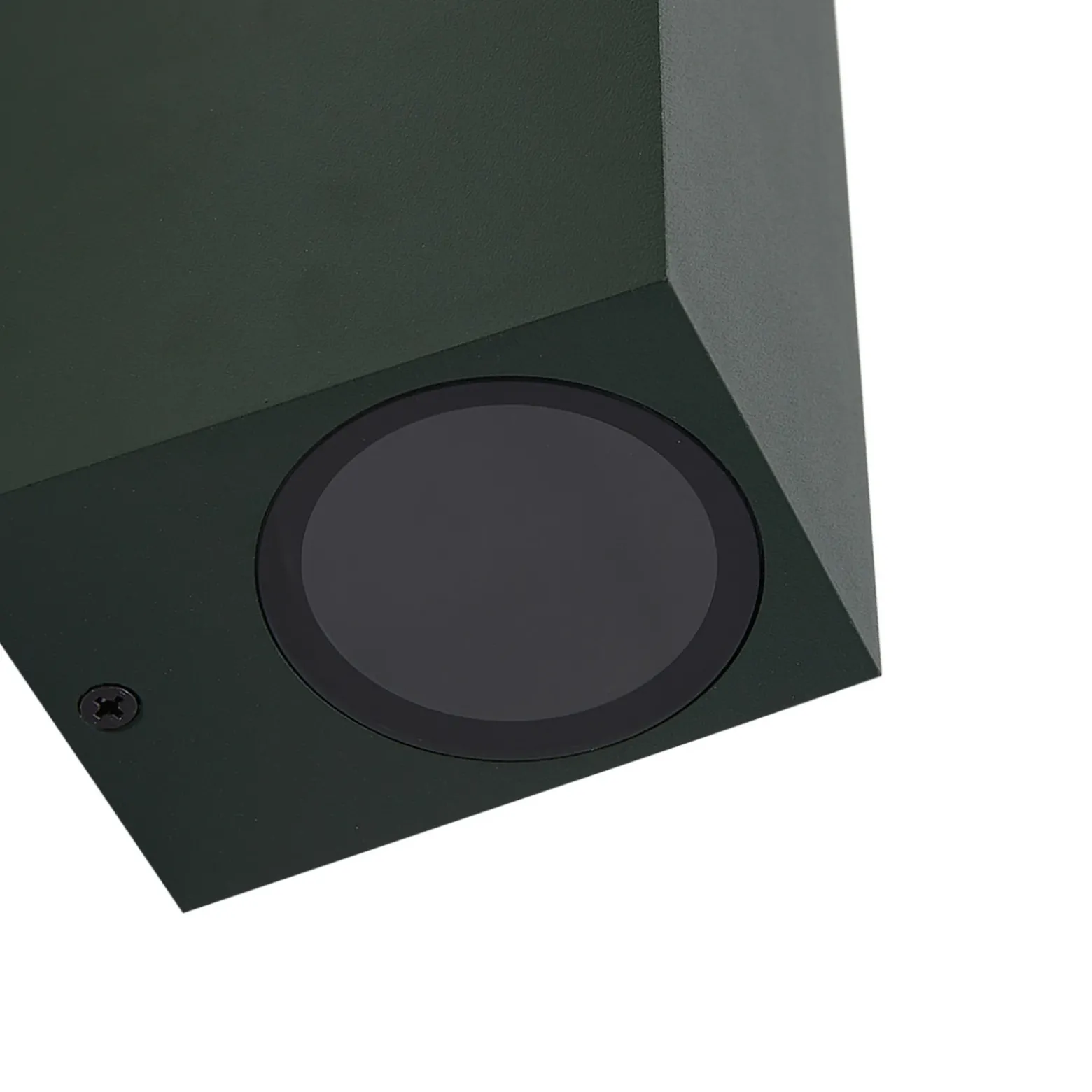 Aplique de exterior Lindby Fijona, verde oscuro, aluminio, altura 15 cm