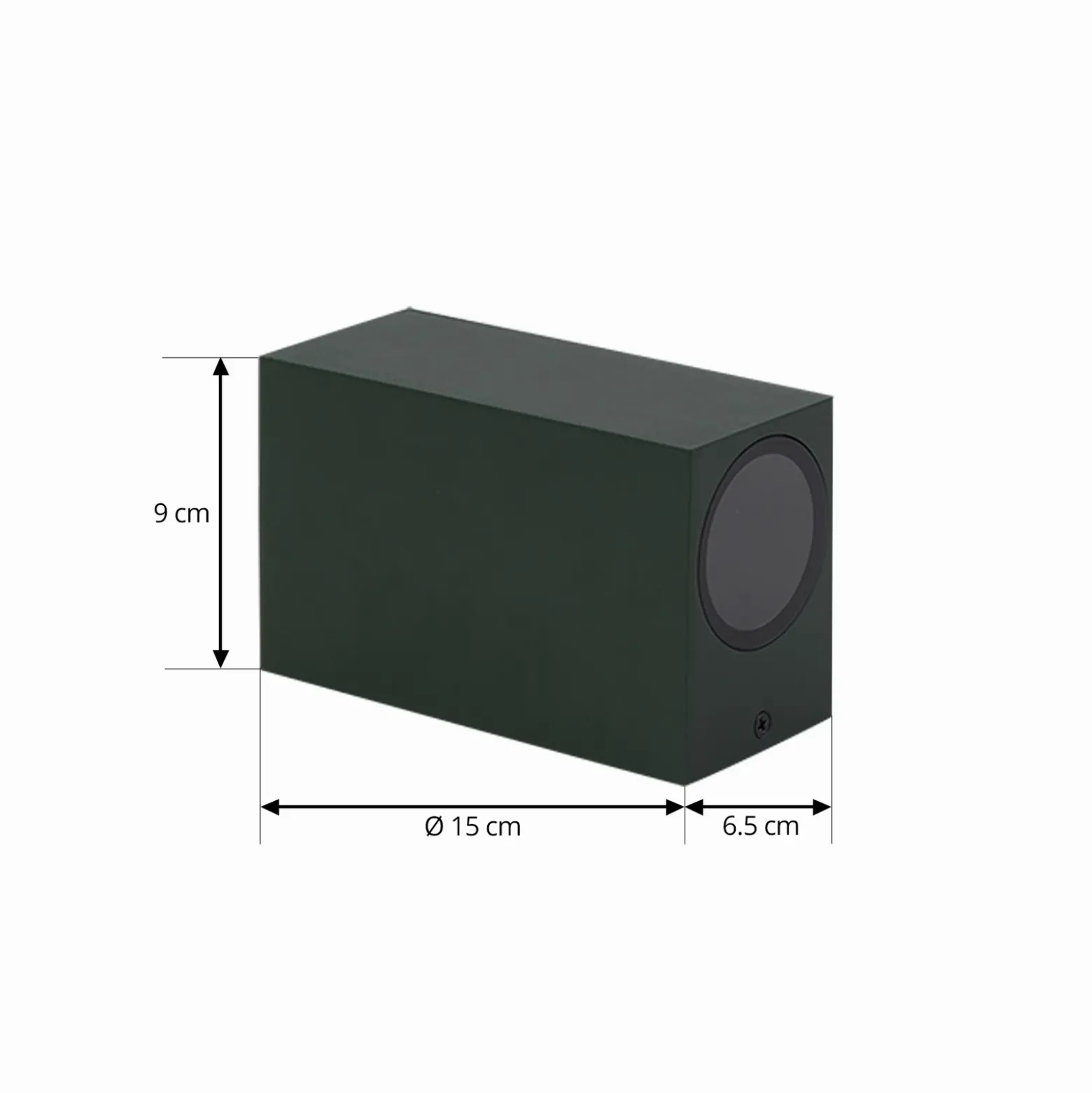Aplique de exterior Lindby Fijona, verde oscuro, aluminio, altura 15 cm