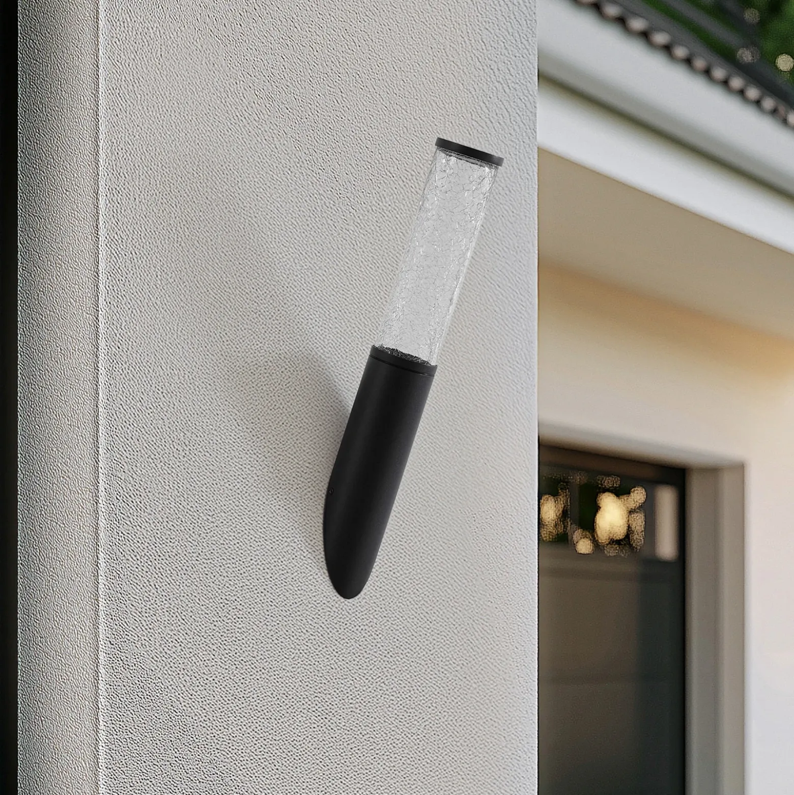 Aplique de exterior Lindby Gavros, 45 cm, negro, aluminio