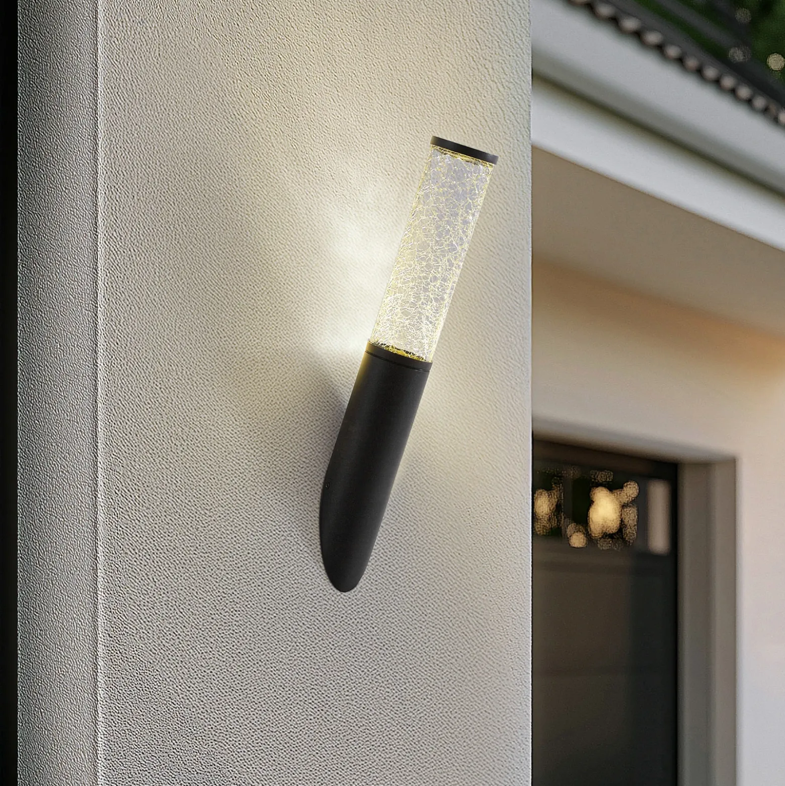 Aplique de exterior Lindby Gavros, 45 cm, negro, aluminio