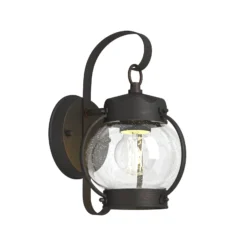 Aplique de exterior Lindby Gerlo, marrón óxido, metal, 26 cm, E27