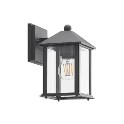 Aplique de exterior Lindby Giavanna, 23,3 cm, antracita, cristal