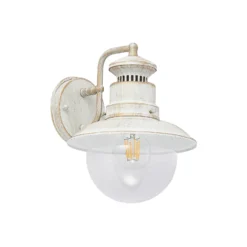 Aplique de exterior Lindby Gwendolyn, blanco antiguo, metal, 26 cm