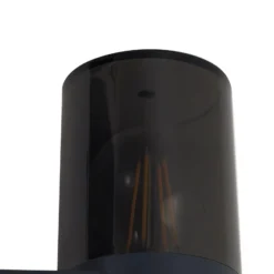 Aplique de exterior Lindby Heulo, Ø 8 cm, gris ahumado, aluminio