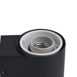 Aplique de exterior Lindby Heulo, Ø 8 cm, gris ahumado, aluminio