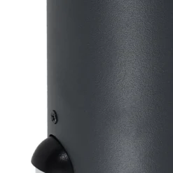 Aplique de exterior Lindby Heulo, Ø 10,5 cm, gris humo, con sensor