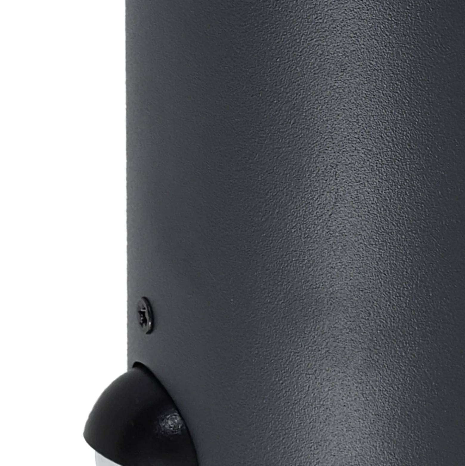 Aplique de exterior Lindby Heulo, Ø 10,5 cm, gris humo, con sensor