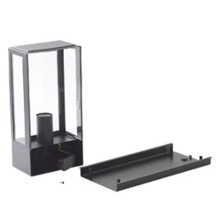 Aplique de exterior Lindby Ilana, negro, sensor, IP44, E27