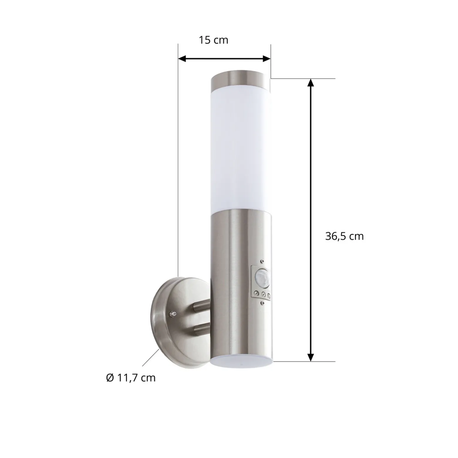 Aplique de exterior Lindby Kristof, con detector de movimiento, 37 cm, E27