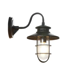 Aplique de exterior Lindby Kyan, altura 32 cm, negro, IP44, E27