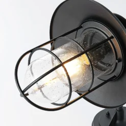 Aplique de exterior Lindby Kyan, altura 40 cm, negra, IP44, E27