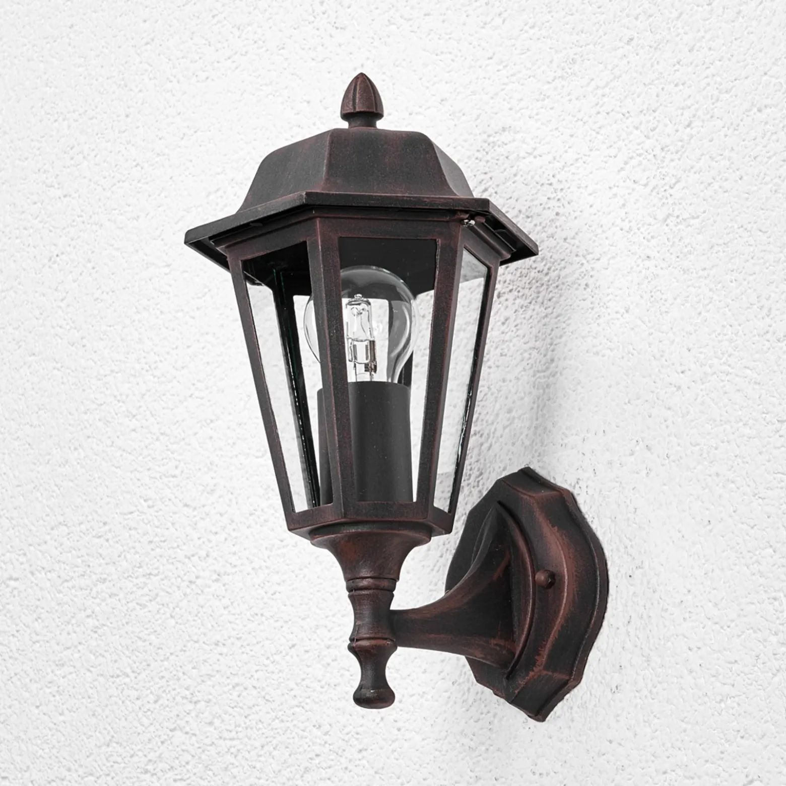 Aplique de exterior Lindby Lamina, portalámpara superior, farol, E27