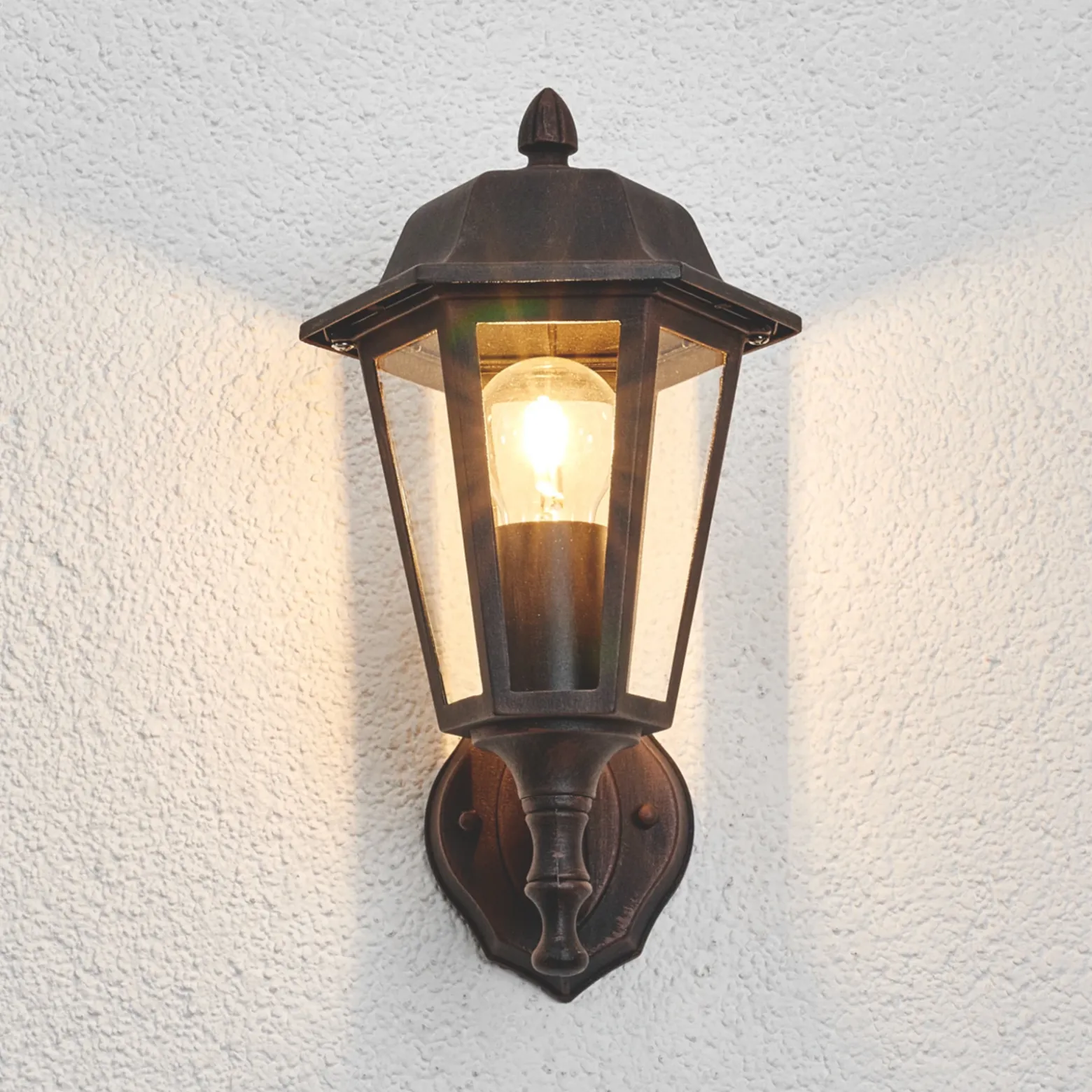 Aplique de exterior Lindby Lamina, portalámpara superior, farol, E27