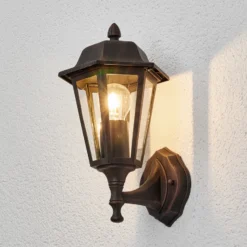 Aplique de exterior Lindby Lamina, portalámpara superior, farol, E27
