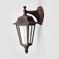Aplique de exterior Lindby Lamina, portalámpara inferior, farol, E27