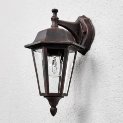 Aplique de exterior Lindby Lamina, portalámpara inferior, farol, E27