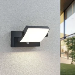 Aplique de exterior Lindby LED Sherin, set de 2, orientable, sensor