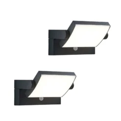 Aplique de exterior Lindby LED Sherin, set de 2, orientable, sensor
