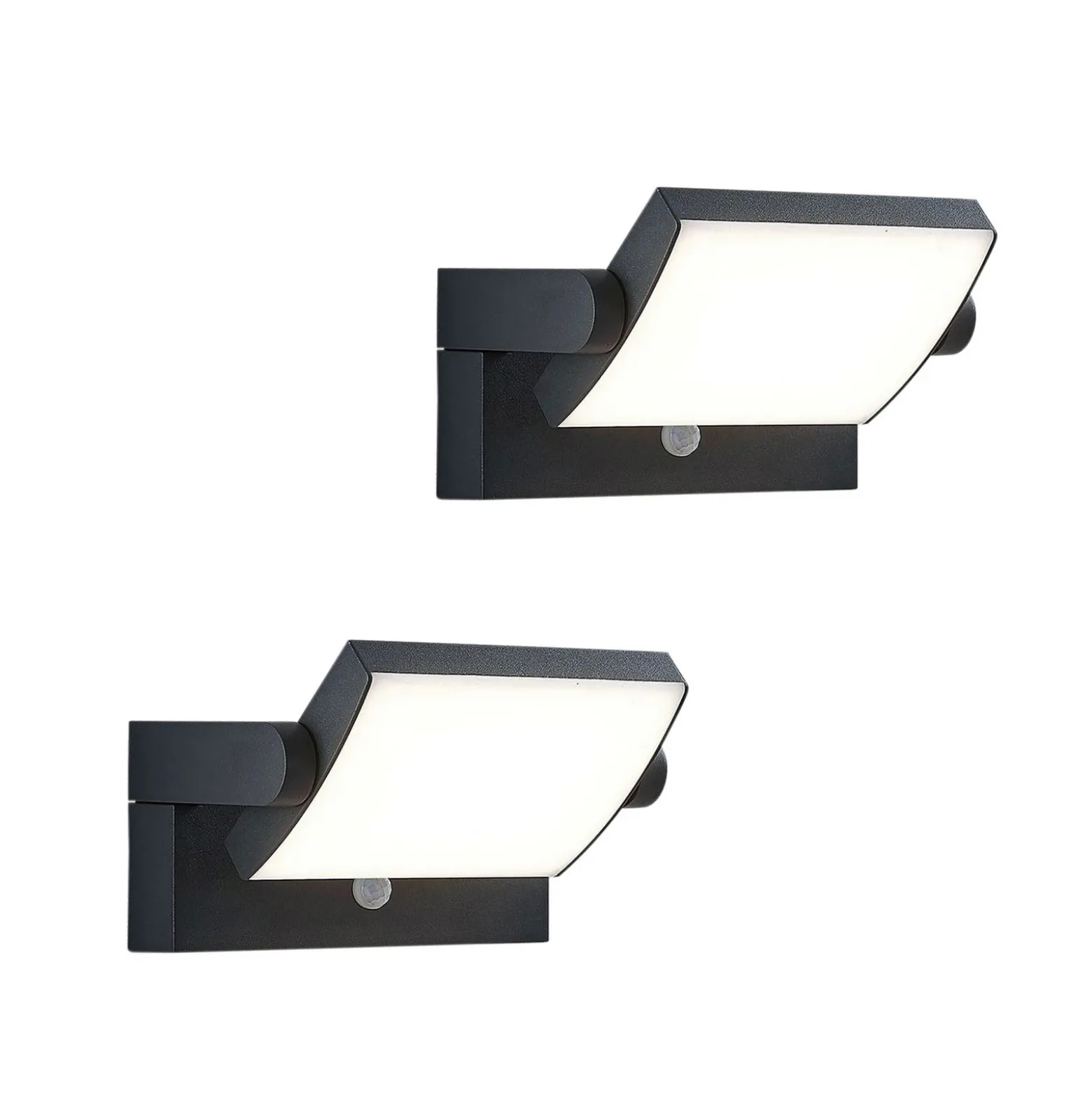 Aplique de exterior Lindby LED Sherin, set de 2, orientable, sensor