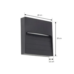 Aplique de exterior Lindby LED Elissa, negro, plástico, CCT