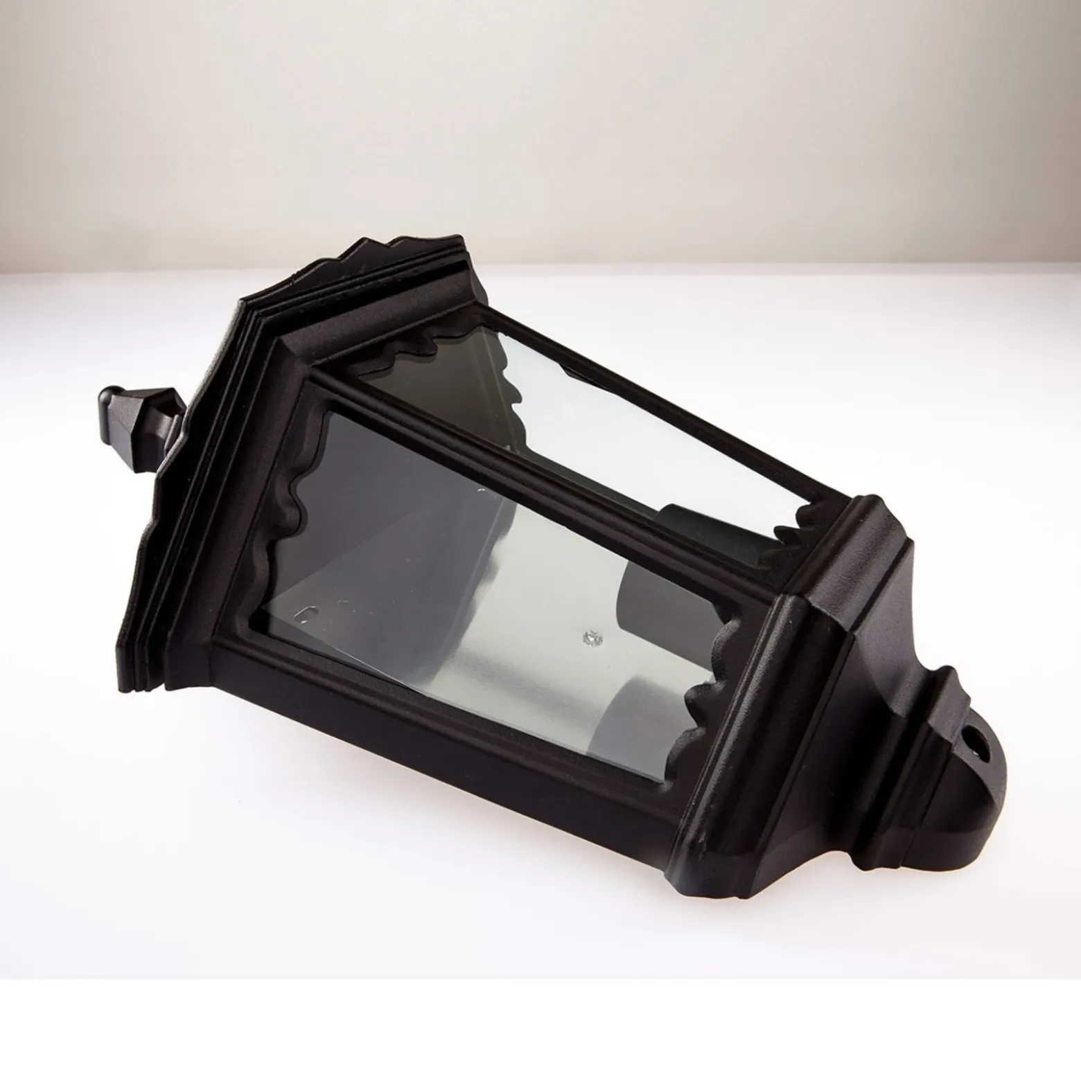 Aplique de exterior Lindby Lieva, altura 44 cm, negro, cristal