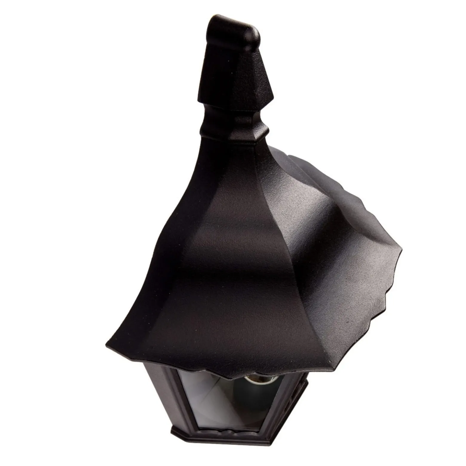 Aplique de exterior Lindby Lieva, altura 44 cm, negro, cristal