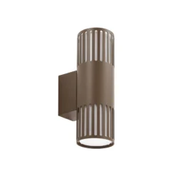 Aplique de exterior Lindby Lurinda, 2 luces, marrón, Ø10 cm, IP44