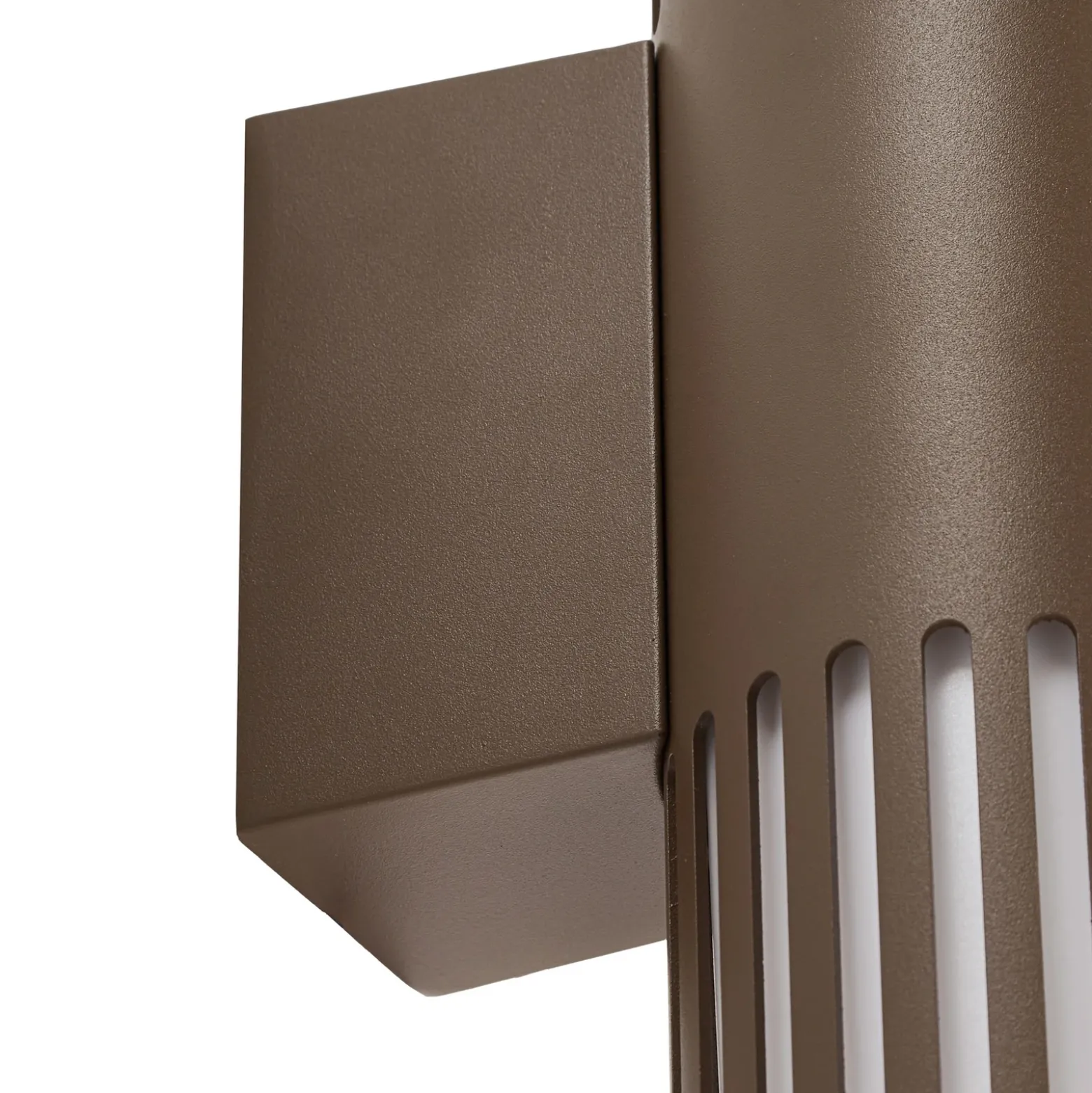 Aplique de exterior Lindby Lurinda, 2 luces, marrón, Ø10 cm, IP44